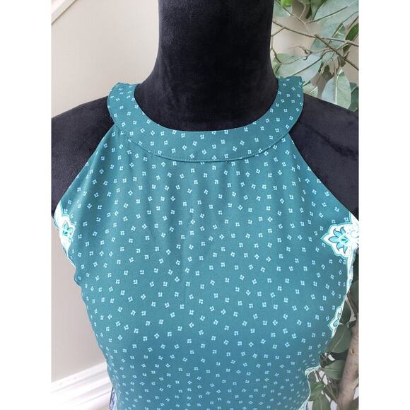 LOFT Bandana Boho Tank Top Women's XS Multi Paisley Print Sleeveless Halter Neck - Picture 5 of 11